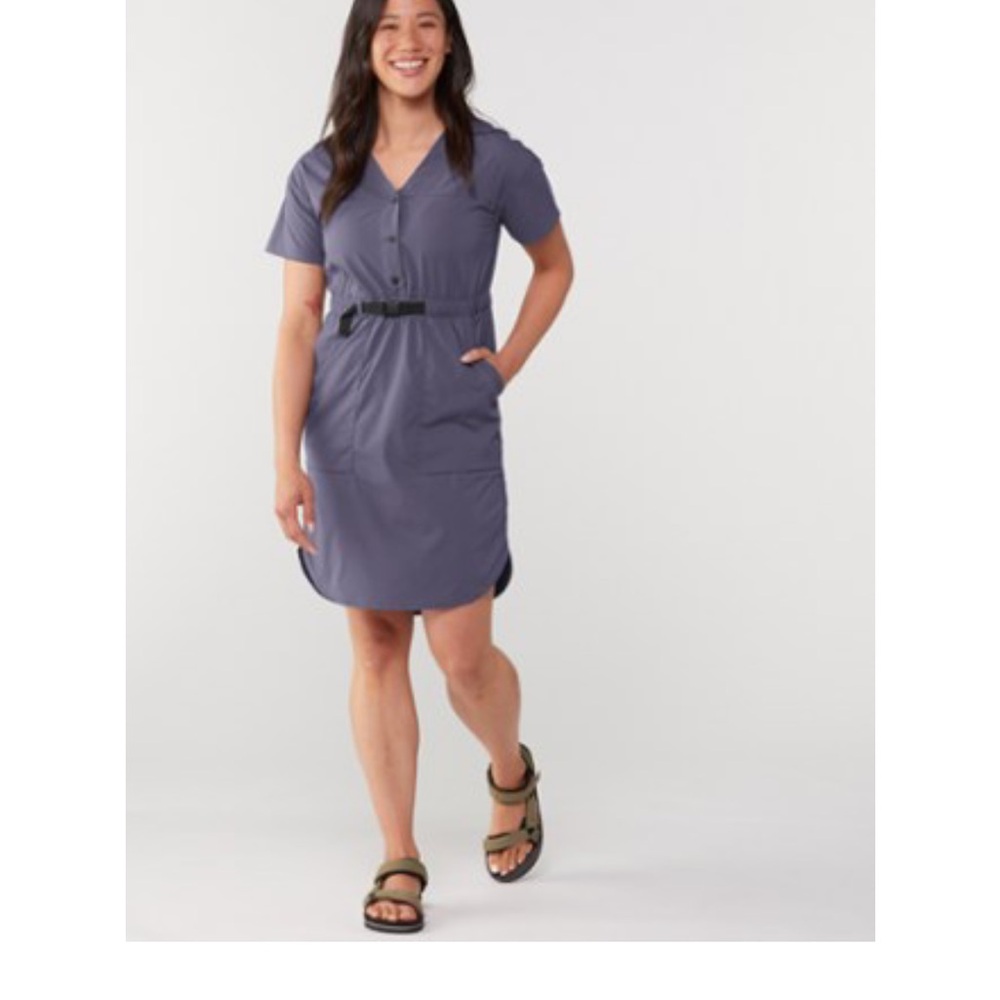 REI Sahara Orange Midi Dress - Picture 3 of 9
